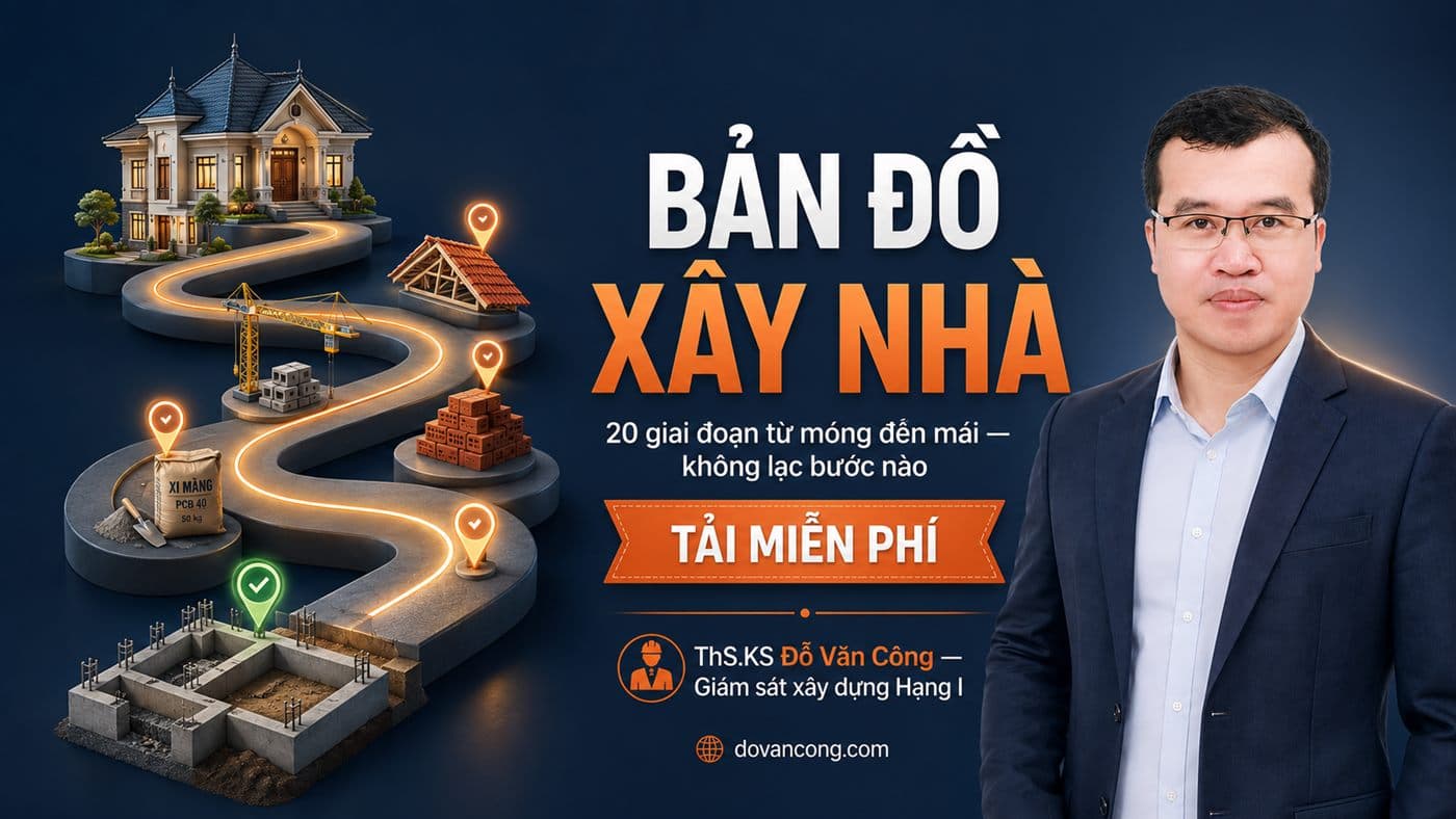 BẢN ĐỒ XÂY NHÀ — 20 giai đoạn từ móng đến mái (Miễn Phí)