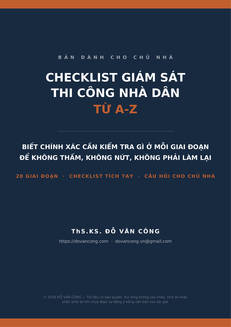 Checklist Giám Sát Thi Công Nhà Dân Từ A-Z