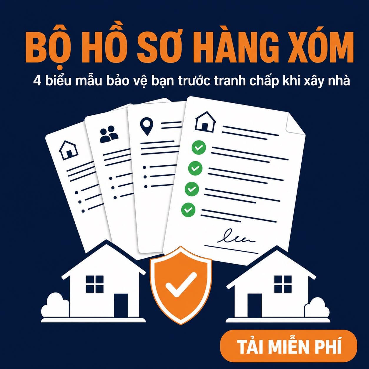BỘ HỒ SƠ HÀNG XÓM — 4 biểu mẫu bảo vệ trước tranh chấp khi xây nhà (Miễn Phí)